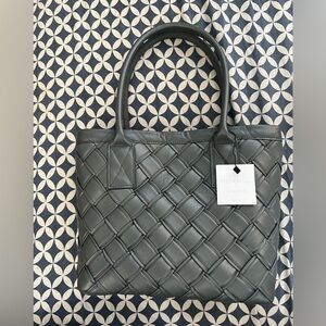 Brand New Falor Italy Intrecciato Woven Leather Tote – Italian genuine Leather